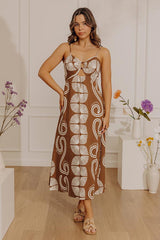 Boho Muse Midi Dress in Mocha