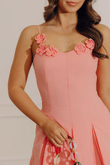 Giggles And Grace Poplin Mini Dress in Coral Pink