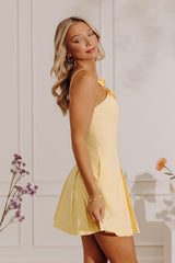 Giggles And Grace Poplin Mini Dress in Yellow