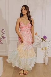 Watercolor Dreams Floral Tiered Maxi Dress