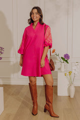 Vacay Chic Embroidered Button Down Mini Dress