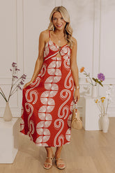Boho Muse Midi Dress in Red