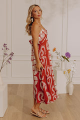 Boho Muse Midi Dress in Red