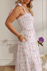 Sweet Fields Floral Smocked Midi Dress