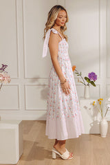 Sweet Fields Floral Smocked Midi Dress
