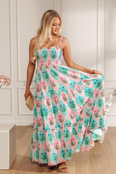Patio Chic Floral Tiered Maxi Dress