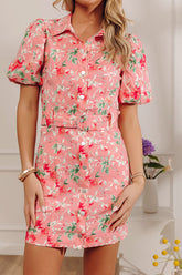 Darling Details Floral Button Down Mini Dress