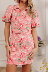 Darling Details Floral Button Down Mini Dress