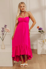 Cheerfully Chic High-Low Midi Dress