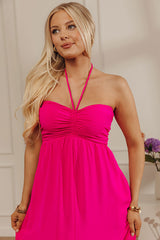 Cheerfully Chic High-Low Midi Dress