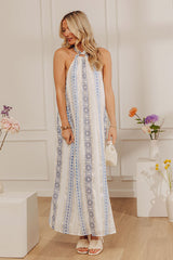 Amalfi Coast Woven Halter Maxi Dress