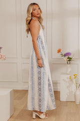 Amalfi Coast Woven Halter Maxi Dress