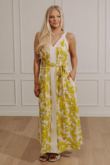 Vacay Bliss Floral Maxi Dress in Chartreuse