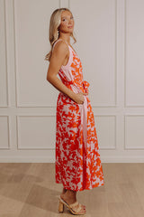 Vacay Bliss Floral Maxi Dress in Tangerine