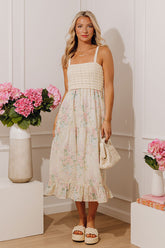 Fields Of Grace Floral Eyelet Midi Dress
