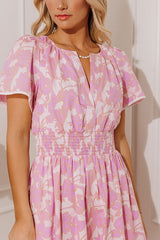 Santorini Bliss Floral Maxi Dress in Violet