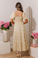 City Of Flowers Pleated Midi Dress