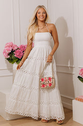 Romantic Cottage Eyelet Tiered Maxi Dress