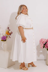 Social Brunch Button Down Midi Dress Curves