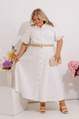 Social Brunch Button Down Midi Dress Curves