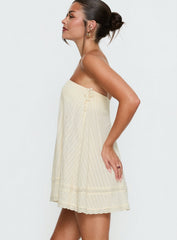 Gypsea Strapless Swing Mini Dress Butter Yellow