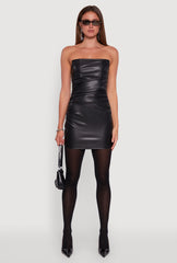 Faux Leather Tube Dress