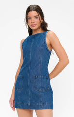 Boulevard Mini Dress ~ Reservoir Blue