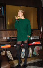 Canyon Tunic Sweater ~ Emerald Cable Knit