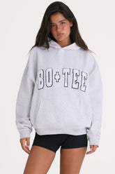 Soft Cotton Jersey Oversized Hoodie in Heather Grey