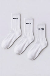 Ribbed Half-Crew 3-Pack Socks in White
