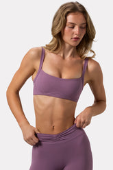 Soft Active Seam-Detail Sports Bra in Dusk