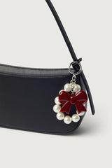 PEARL AND RIBBON PENDANT BAG CHARM