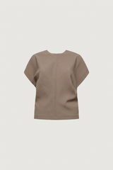 CRINKLED RAYON SHORT SLEEVE TOP