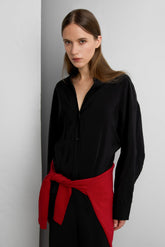 LIGHTWEIGHT CRINKLED SHIRT WITH BACK CINCHING BUTTONS