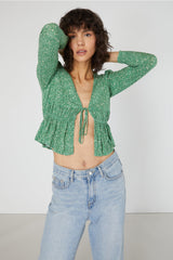 FLORAL V-NECK BLOUSE