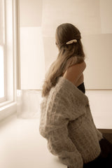 OVERSIZED GRID TEXTURED CARDIGAN