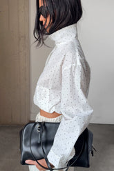 POLKA DOT FUNNEL NECK JACKET