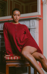 Marguerite Cardigan Dress ~ Lover Red Knit