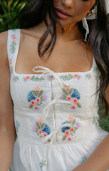 Demi Mini Dress ~ Wild Meadow Embroidery