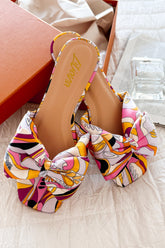 Boardwalk Bliss Square Toe Bowtie Sandals (Fuchsia)