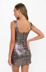 Lets Go Mini Dress ~ Metallic Snake