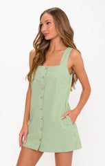 Everly Mini Dress ~ Field Green Gingham