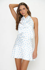 Brynn Mini Dress ~ Powder Blue Polka Dot