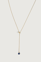 LARIAT NECKLACE WITH PEARL PENDANTS