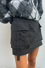MINI NYLON CARGO SKIRT