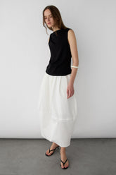 PINTUCKED MAXI SKIRT