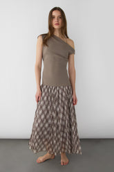 PLAID PLEATED MAXI SKIRT