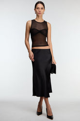 MESH TANK TOP WITH RUCHED BRALETTE
