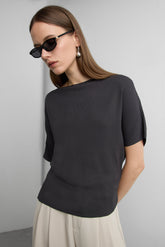 KNIT BOAT NECK SWEATER