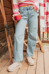 Brock High Rise Barrel Leg Kancan Jeans (Light)